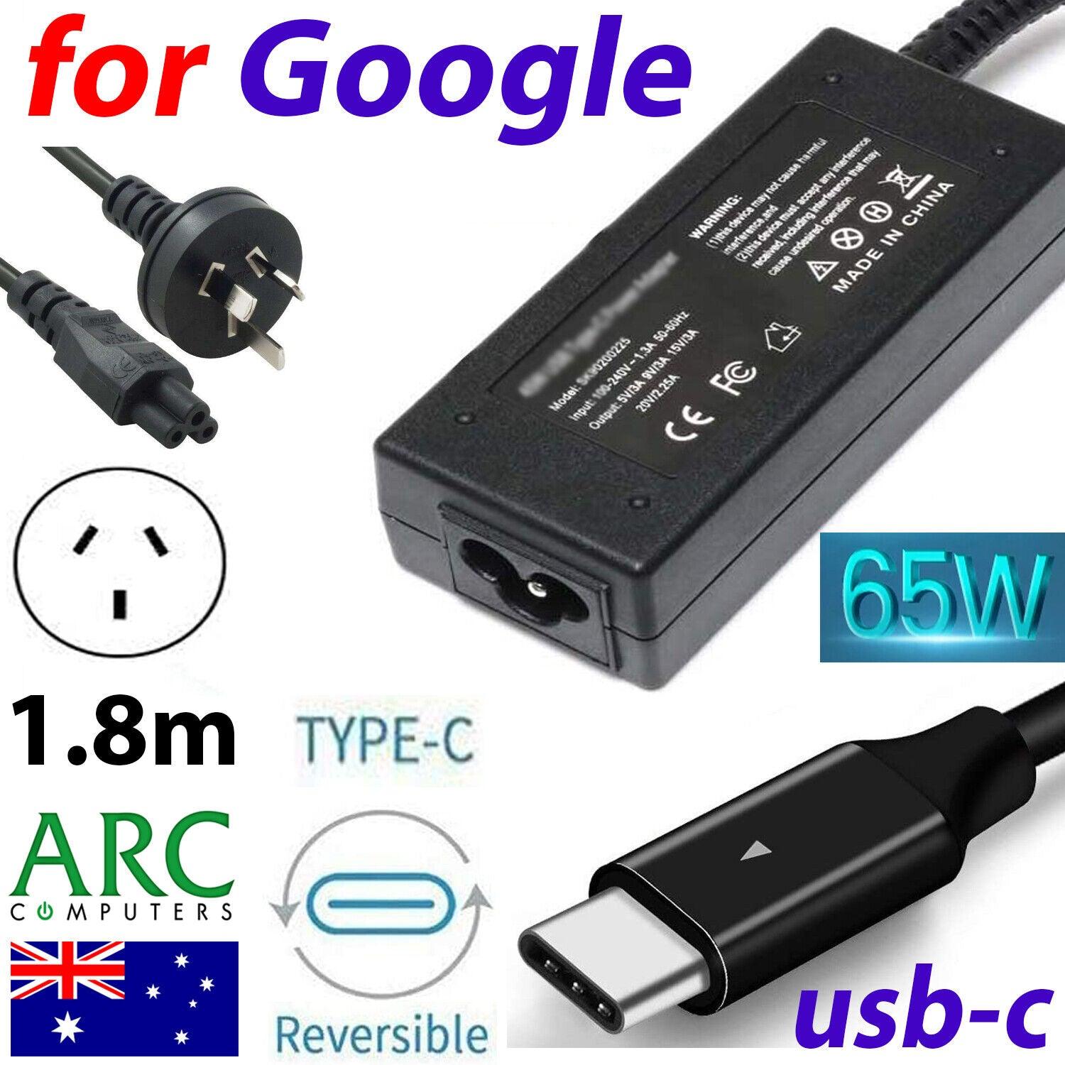 Laptop Charger 65W USB C Type C Adapter Google Pixelbook GA00122 ChromebookPIXEL - BESTA